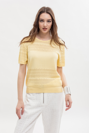 Openwork cotton jumper