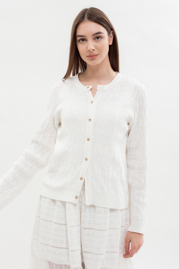 Linen short cardigan