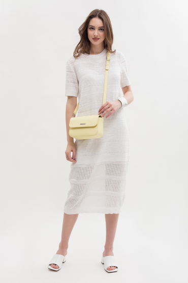 Openwork knitted linen dress