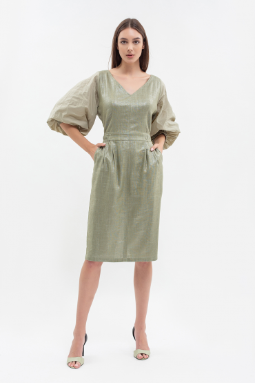 Coated linen dress