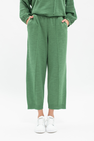 Knitted linen trousers