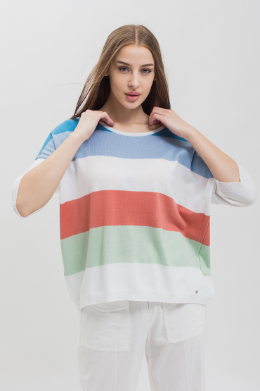 Jumper in a wide stripe