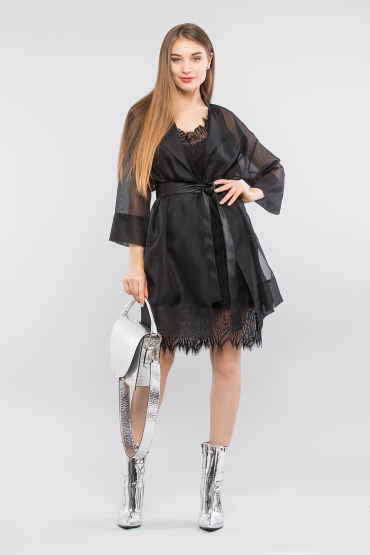  Organza Cape Jacket with Belt