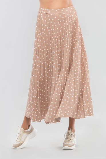 Polka dot pleated skirt