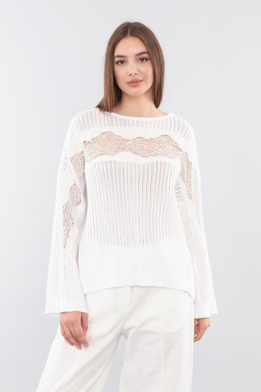 Jumper with lace insert